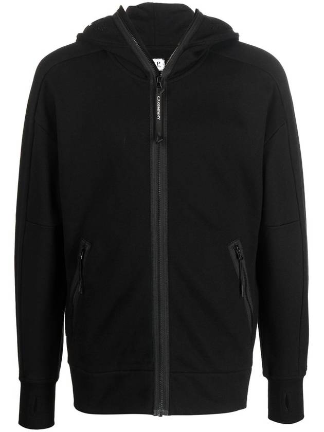 Diagonal Goggle Mask Zip Up Hoodie Black - CP COMPANY - BALAAN 2