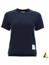 Logo Patch Lightweight Jersey Relaxed Fit Short Sleeve T-Shirt Navy - THOM BROWNE - BALAAN 2