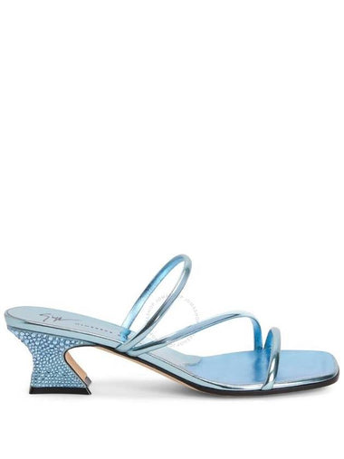 Giuseppe Zanotti Light Blue Aude Strass Mules Brand Size 35 US Size 5 - GIUSEPPE ZANOTTI - BALAAN 1