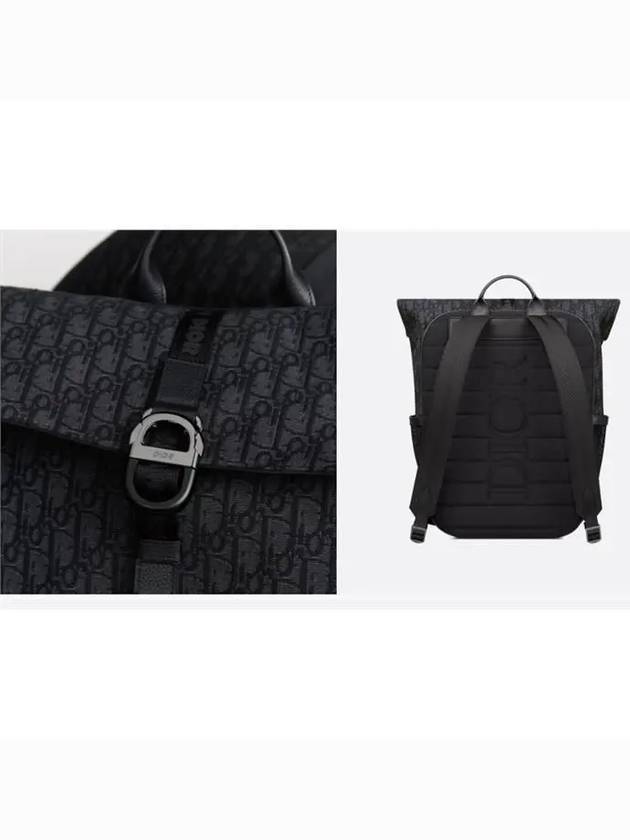 8 Roll Top Oblique Jacquard Backpack Black - DIOR - BALAAN 3