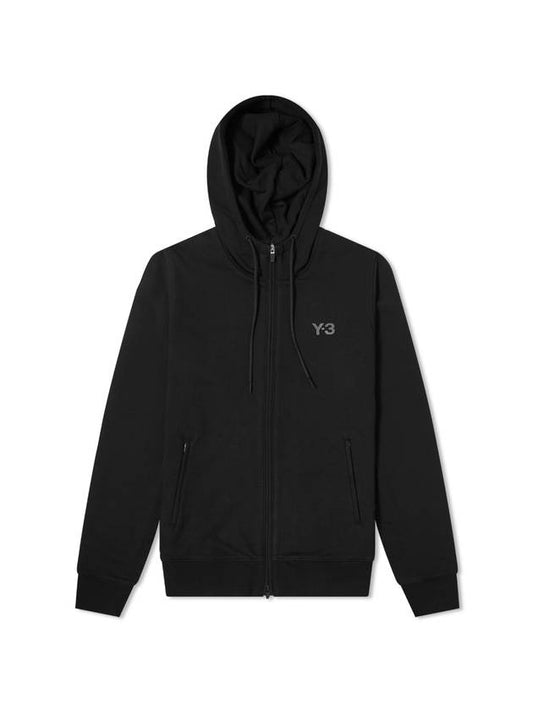 Logo Graphic Print Zip Up Hoodie Black - Y-3 - BALAAN 1