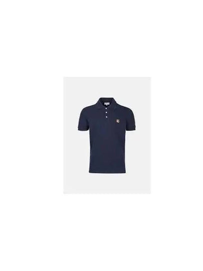 Fox Head Patch Cotton Polo Shirt Blue - MAISON KITSUNE - BALAAN 2