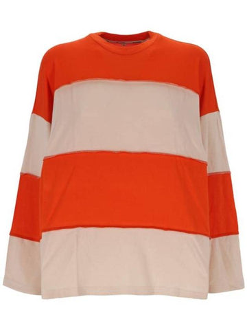 3/4 Cut Over Long Sleeve T-Shirt Orange - SUNNEI - BALAAN 1