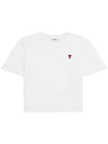 Small Heart Logo Boxy Fit Short Sleeve T-Shirt White - AMI - BALAAN 3