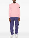 Logo Patch Crew Neck Sweatshirt Pink - STONE ISLAND - BALAAN 4