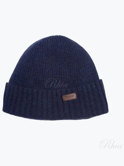 Logo Patch Carlton Cotton Beanie Navy - BARBOUR - BALAAN 2