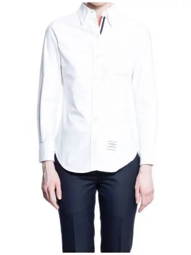 Women's Hidden Three Stripes Oxford Classic Shirt White - THOM BROWNE - BALAAN 2