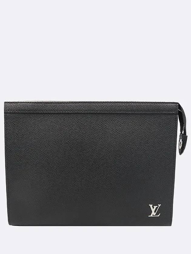 M30450 Black Taiga Leather Pochette Voyage Clutch - LOUIS VUITTON - BALAAN 1