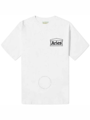 Aries Men's White Temple SS Cotton Tee, Size Small - ARIES - BALAAN 1