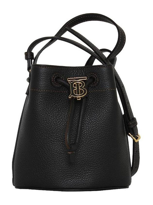 Mini Grainy Leather TB Bucket Bag Black - BURBERRY - BALAAN 2