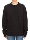 Crystal Logo Cotton Sweatshirt Black - MONCLER - BALAAN 2