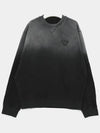 Oversized Garment Dyed Cotton Sweatshirt Black - PRADA - BALAAN 3