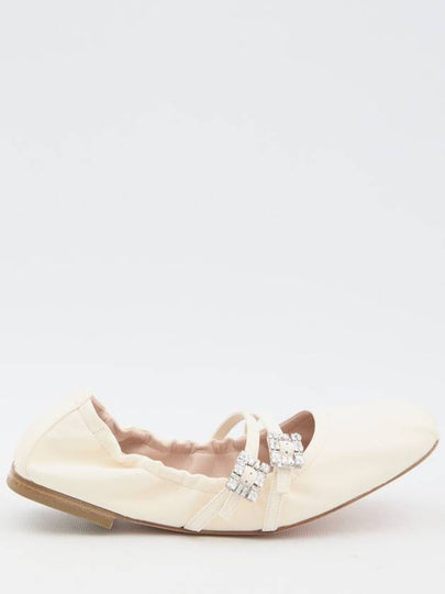 Mary Janes Leather Flats Off White - ROGER VIVIER - BALAAN 2