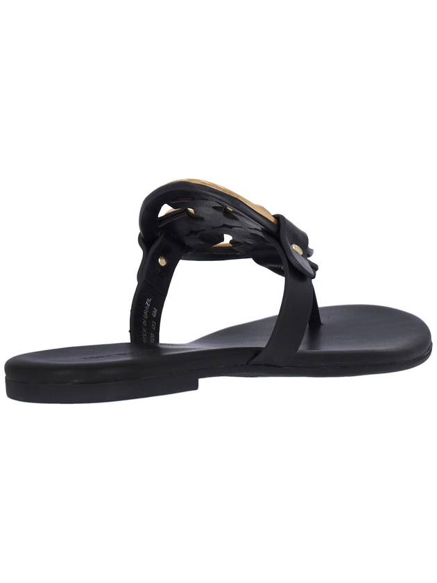 Women's Metal Miller Soft Flip Flops Black - TORY BURCH - BALAAN 5