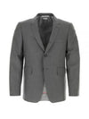 Super 120S Wool Twill Single Breasted Classic Jacket Grey - THOM BROWNE - BALAAN 2