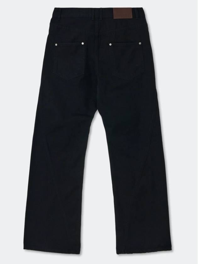 Wave Cutting Denim Pants_Black - KINETO - BALAAN 4