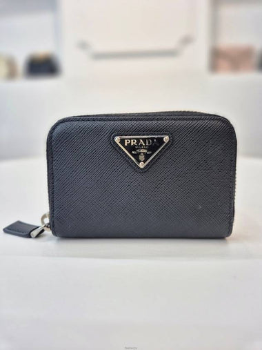 Saffiano triangle logo zipper card wallet 2MM003 - PRADA - BALAAN 1