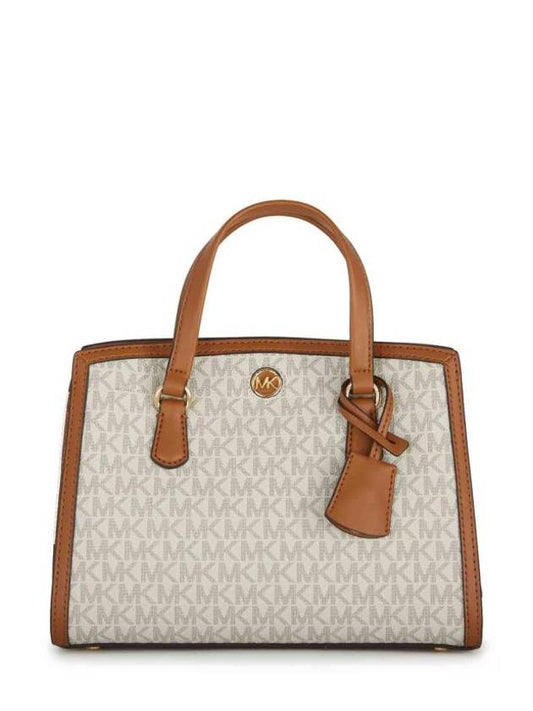 Chantal Canvas Tote Bag Brown Ivory - MICHAEL KORS - BALAAN 1