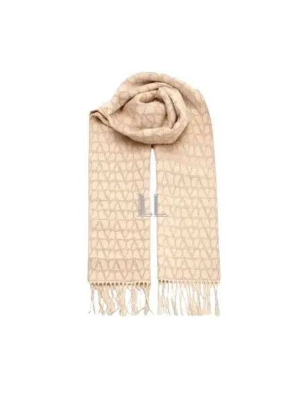 Toile Iconographeol Wool Muffler Beige - VALENTINO - BALAAN 2