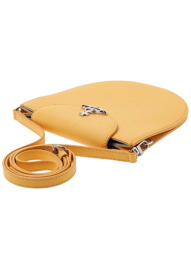 Half Moon Saddle Saffiano Leather Cross Bag Yellow - VIVIENNE WESTWOOD - BALAAN 5