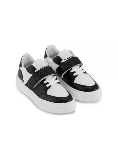 Sporty Logo Leather Low-Top Sneakers - GANNI - BALAAN 2