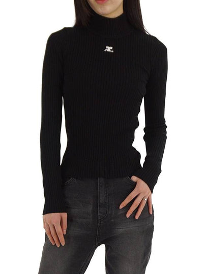 Mockneck Rib Knit Top Black - COURREGES - BALAAN 2