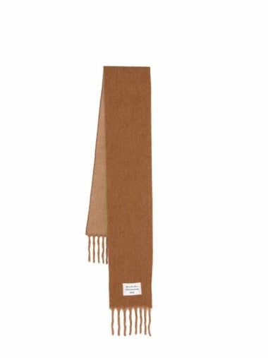 Logo Patch Fringe Muffler Brown - ACNE STUDIOS - BALAAN 1