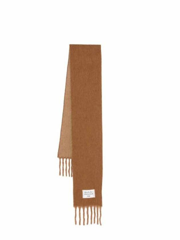 Logo Patch Fringe Muffler Brown - ACNE STUDIOS - BALAAN 1