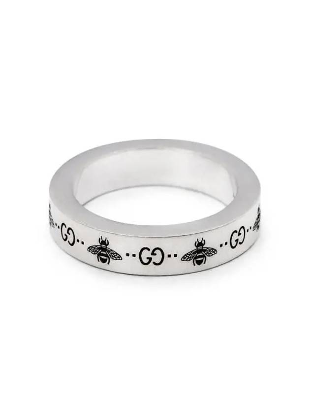 GG Bee Engraved Thin Ring Silver - GUCCI - BALAAN 4