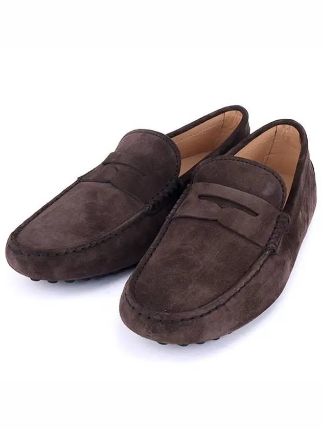 Men's Suede Gommino Driving Shoes Brown - TOD'S - BALAAN 3