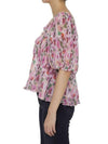 Pleated Georgette Puff Sleeve Smock Blouse Pink - GANNI - BALAAN 4