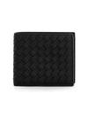 Intrecciato Calf Leather Half Wallet Black - BOTTEGA VENETA - BALAAN 3