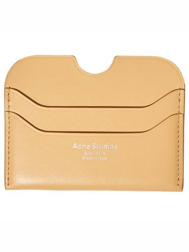 Silver Logo 2-Tier Card Wallet Dune Beige - ACNE STUDIOS - BALAAN 1