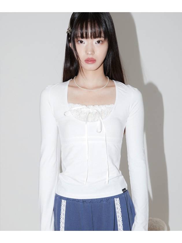 LACE RIBBON TOP WHITE - ZIZEMUSEUM - BALAAN 2