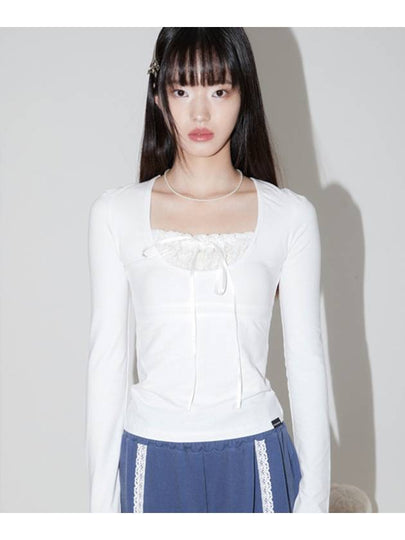 Lace Ribbon Top White - ZIZEMUSEUM - BALAAN 2