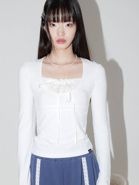 LACE RIBBON TOP WHITE - ZIZEMUSEUM - BALAAN 2