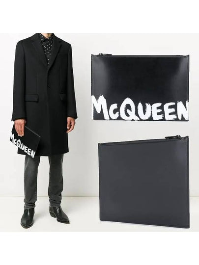 Graffiti Logo Clutch Bag Black - ALEXANDER MCQUEEN - BALAAN 2