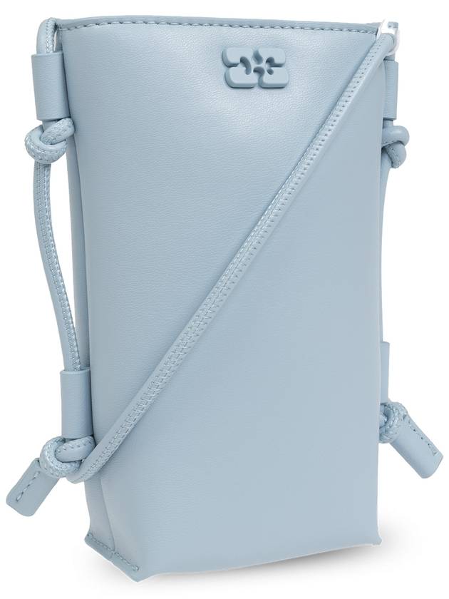 Ganni Shoulder Bag With Logo, Women's, Light Blue - GANNI - BALAAN 4