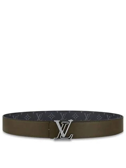 Men's LV Line Reversible Leather Belt Black Khaki - LOUIS VUITTON - BALAAN 2