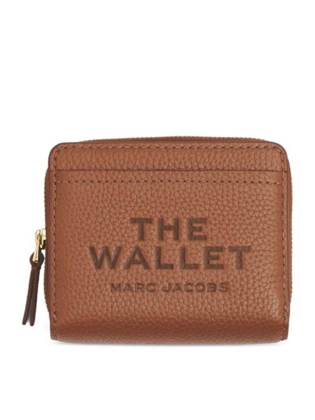 'The Mini' Brown Wallet With Engraved Logo On The Front In Hammered Leather Woman - MARC JACOBS - BALAAN 1