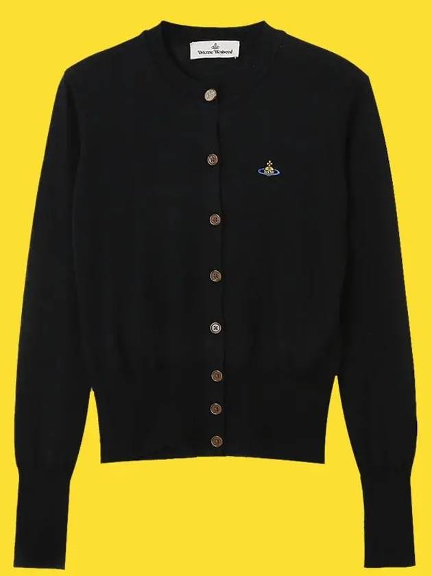 Bea Logo Wool Cardigan Black - VIVIENNE WESTWOOD - BALAAN 9