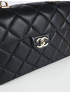 24P Top Handle Chain Bag Black Champagne Gold AS4712 - CHANEL - BALAAN 6