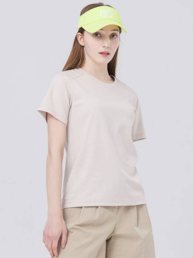 shoulder cut back logo point loose fit cream beige short sleeve t-shirt DO3242TS01 2 - DOYOUKNOWMC GOLF WEAR - BALAAN 4