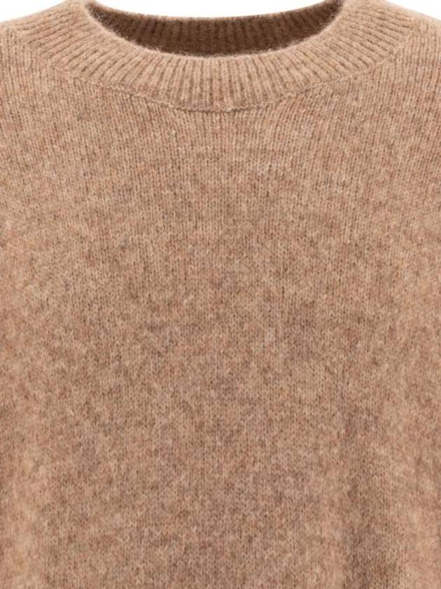 Le Pull Logo Crew Neck Alpaca Wool Knit Top Beige - JACQUEMUS - BALAAN 4