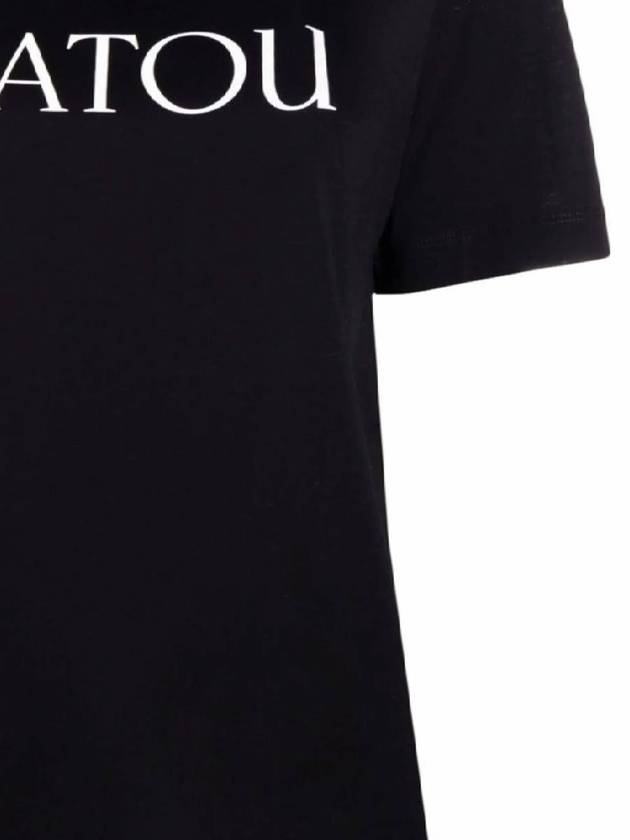 Logo Cotton Short Sleeve T-Shirt Black - PATOU - BALAAN 3