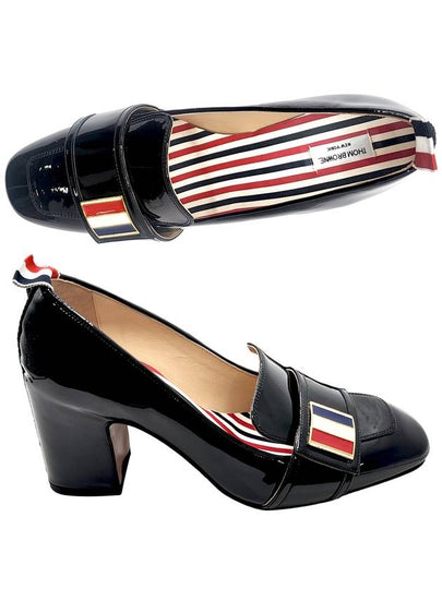 RWB Enamel Strap Soft Leather Pumps Black - THOM BROWNE - BALAAN 2