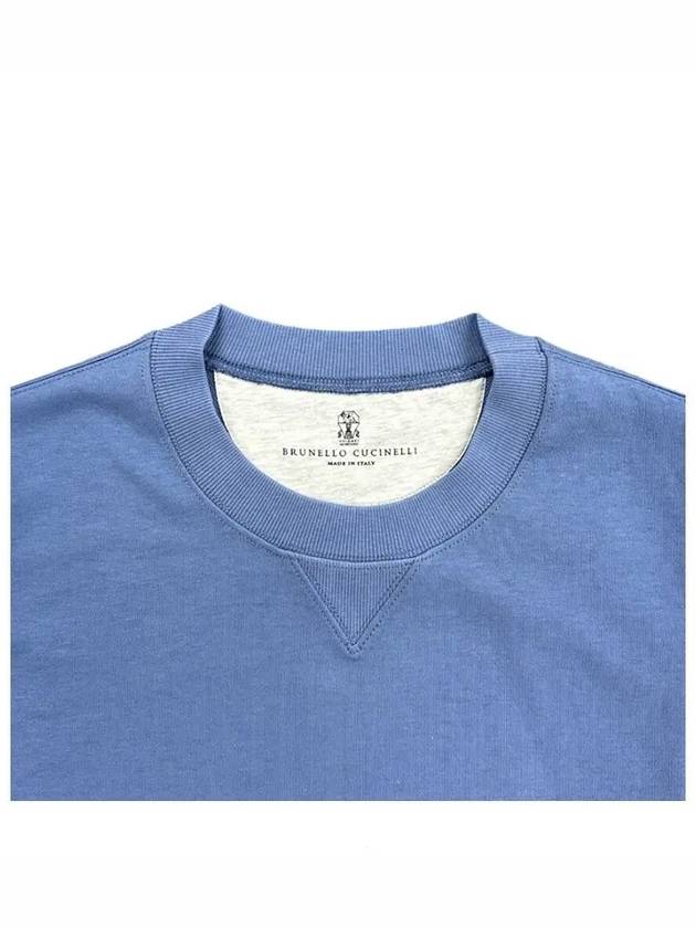 Cotton Blend Jersey Sweatshirt Blue - BRUNELLO CUCINELLI - BALAAN 5