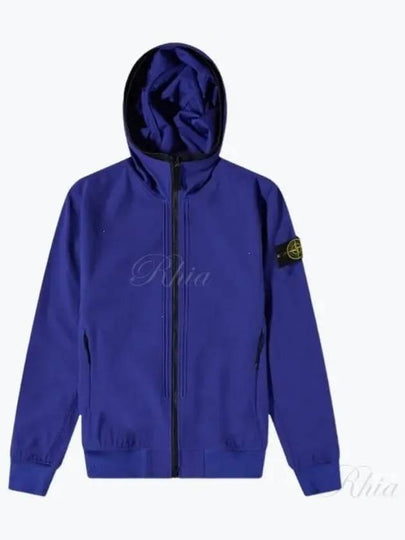 Wappen Patch Soft Shell Hooded Jacket Blue - STONE ISLAND - BALAAN 2