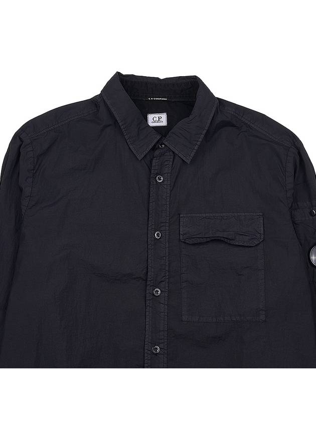 Tylon L Button Long Sleeve Shirt Black - CP COMPANY - BALAAN 4