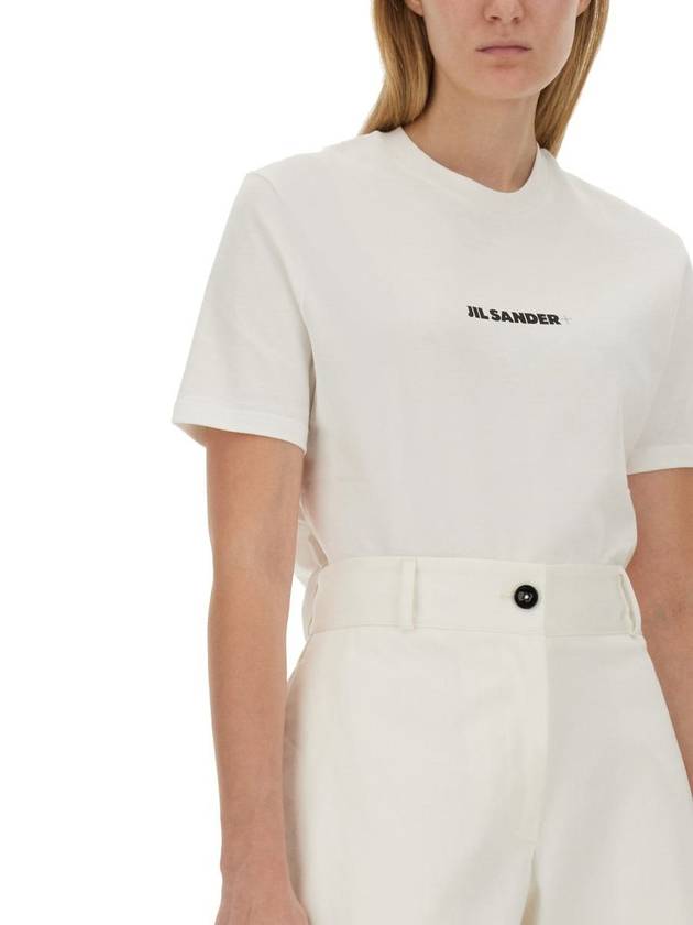 Logo Print Short Sleeve T-Shirt White - JIL SANDER - BALAAN 5